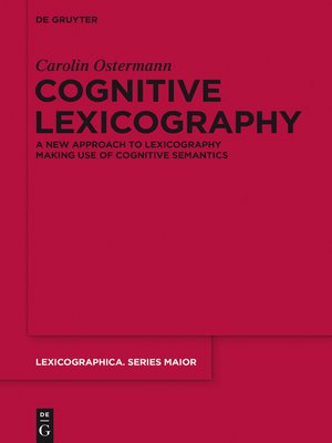 cover image of Cognitive Lexicography